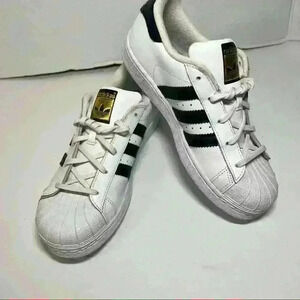ADDIAS Unisex Kid’s Superstar White Black Stripe Sz 3 School Preppy Classic